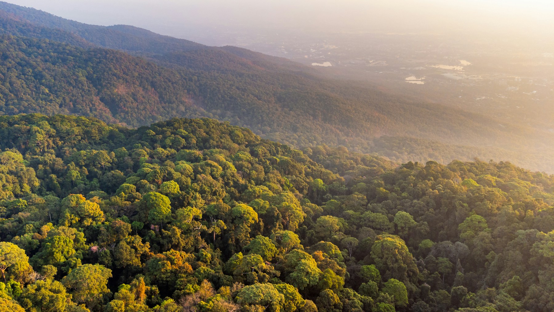 Forested mountains in northern Thailand; editorial destination imagery
